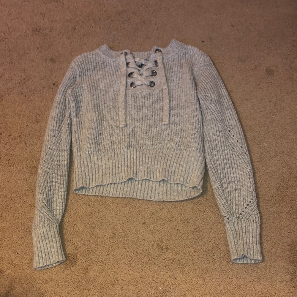 KNIT GREY KENDALL AND KYLIE SWEATER